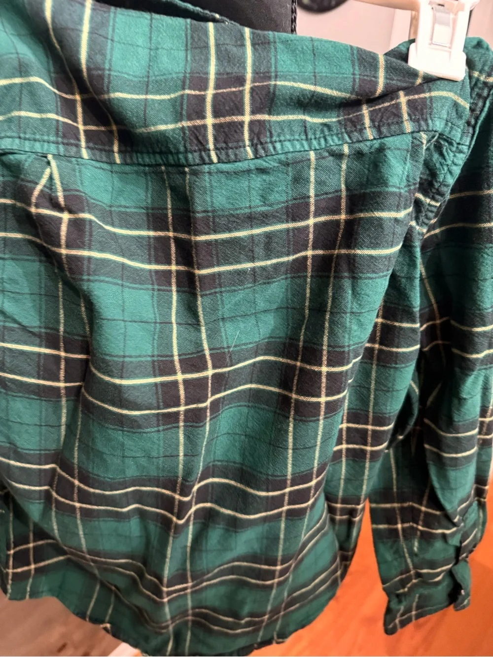 The Children's Place Green and Black Plaid Button-Up Shirt
